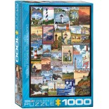 Puzzle Eurographics - Lighthouses Vintage Posters, 1000 piese (6000-0779)