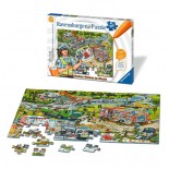 Puzzle Ravensburger - Tiptoi Strada in Constructie, 100 Piese Xxl (00554)