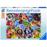 Puzzle Ravensburger - Selfie Cu Animale, 500 Piese (15042)