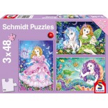Puzzle Schmidt -Zana Si Sirena, 3X48 Piese (56376)