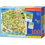 Puzzle 28/100 piese - Map of Poland (Castorland-142)