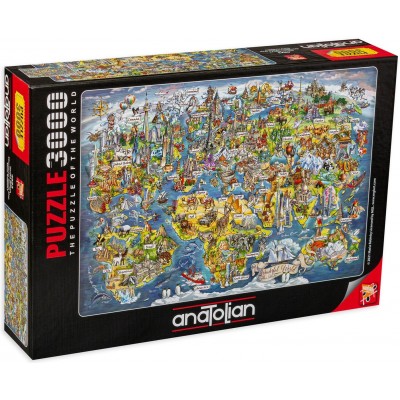 Puzzle 3000 piese - Wonderful World Map (Anatolian-4923) 2