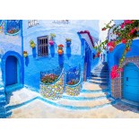 Puzzle 1000 piese Enjoy - Turquoise Street in Chefchaouen, Maroc (Enjoy-1365)