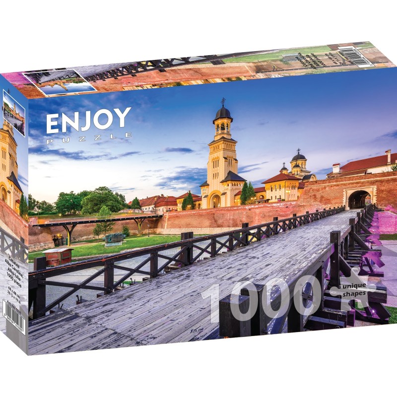 Puzzle 1000 piese Enjoy - Cetatea Alba Carolina, Alba-Iulia + folii pentru lipit puzzle (Enjoy-5035)