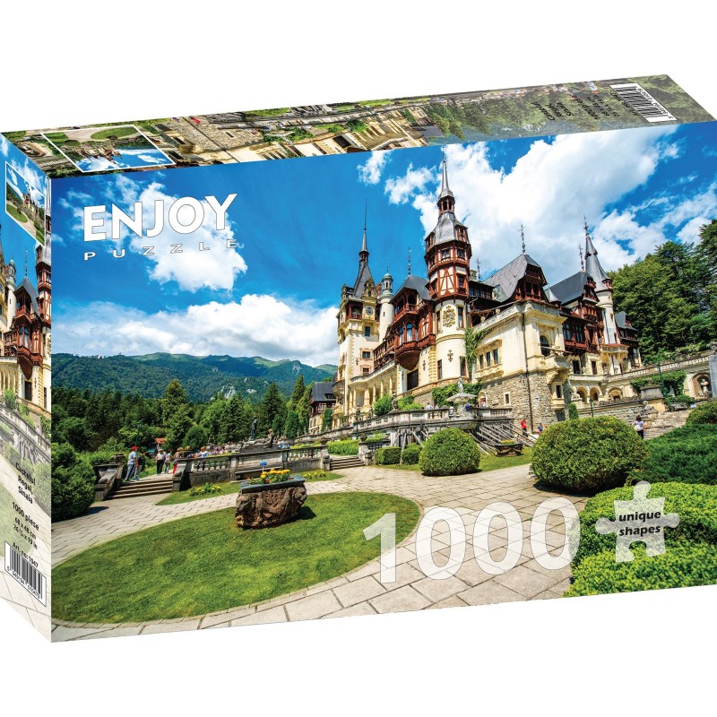 Puzzle 1000 piese Enjoy - Castelul Regal, Sinaia + folii pentru lipit puzzle (Enjoy-5047)