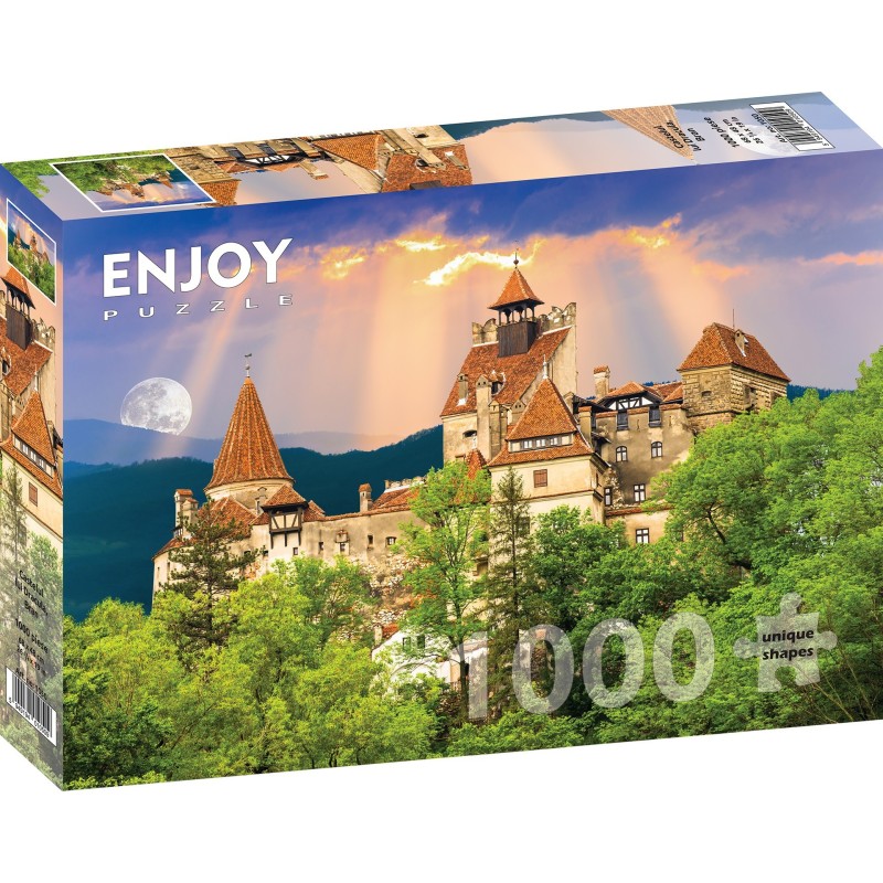 Puzzle 1000 piese Enjoy - Castelul lui Dracula, Bran + folii pentru lipit puzzle (Enjoy-5050)