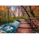 Puzzle 1000 piese Enjoy - Forest Stream in Plitvice, Croatia + folii pentru lipit puzzle (Enjoy-5089)