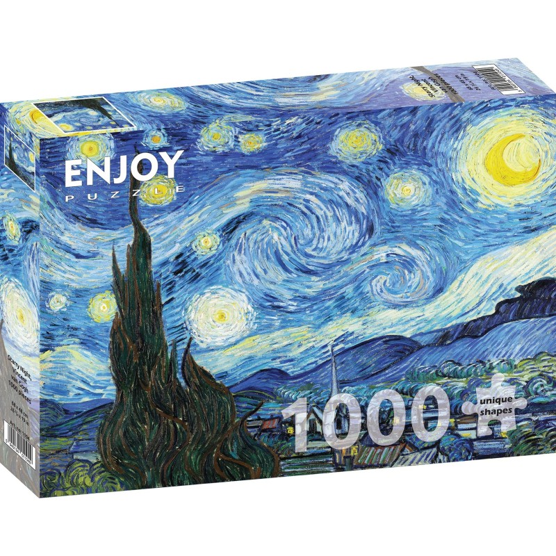 Puzzle 1000 piese Enjoy - Vincent Van Gogh: Starry Night + folii pentru lipit puzzle (Enjoy-5104)