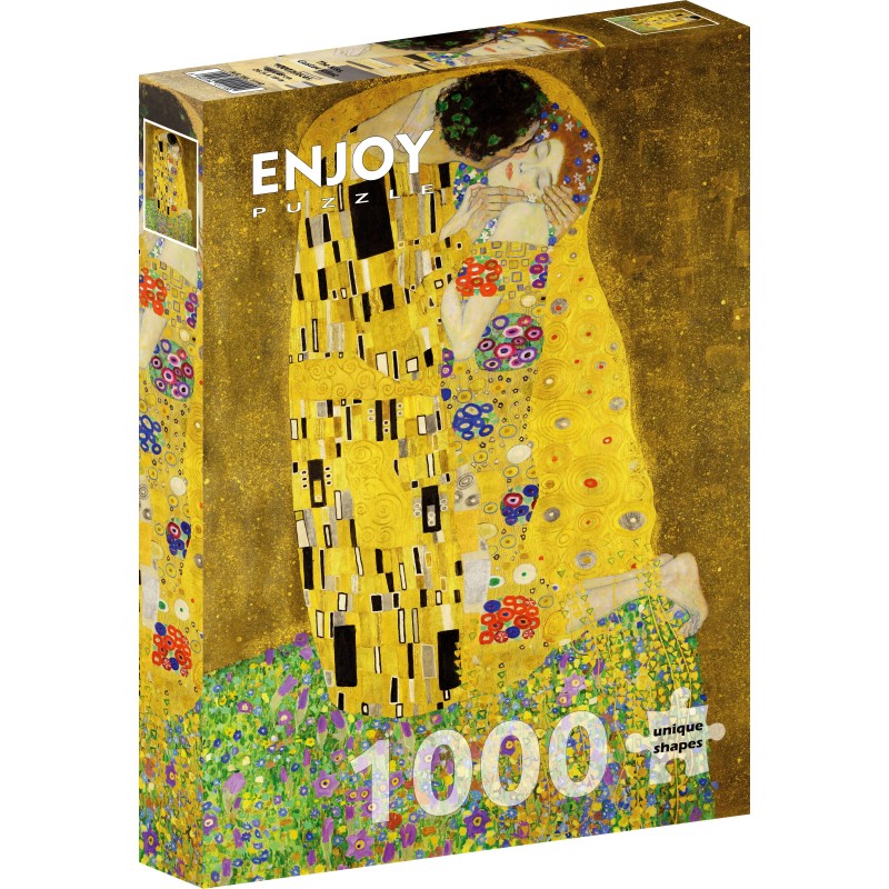 Puzzle 1000 piese Enjoy - Gustav Klimt: The Kiss + folii pentru lipit puzzle (Enjoy-5110)