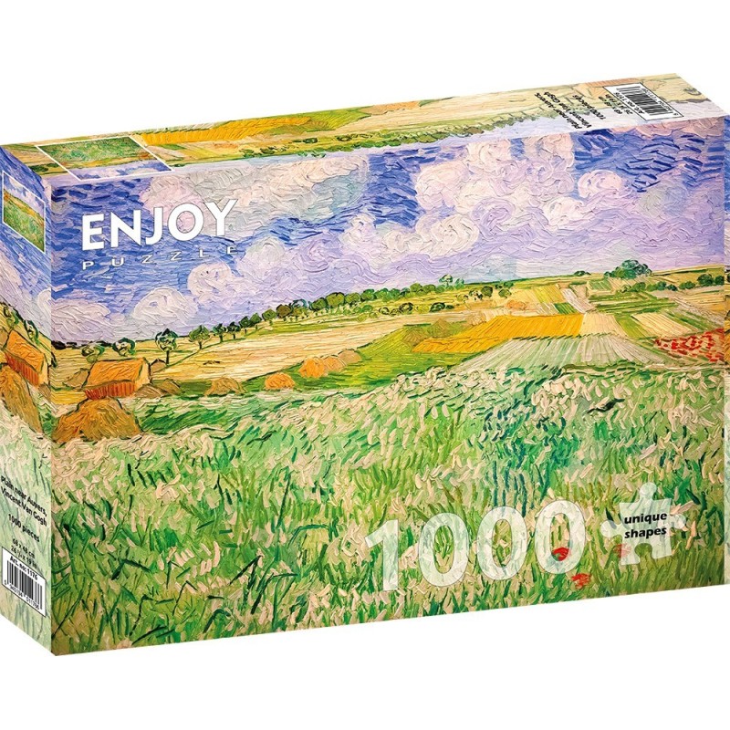 Puzzle 1000 piese Enjoy - Vincent Van Gogh: Plain near Auvers + folii pentru lipit puzzle (Enjoy-5176)