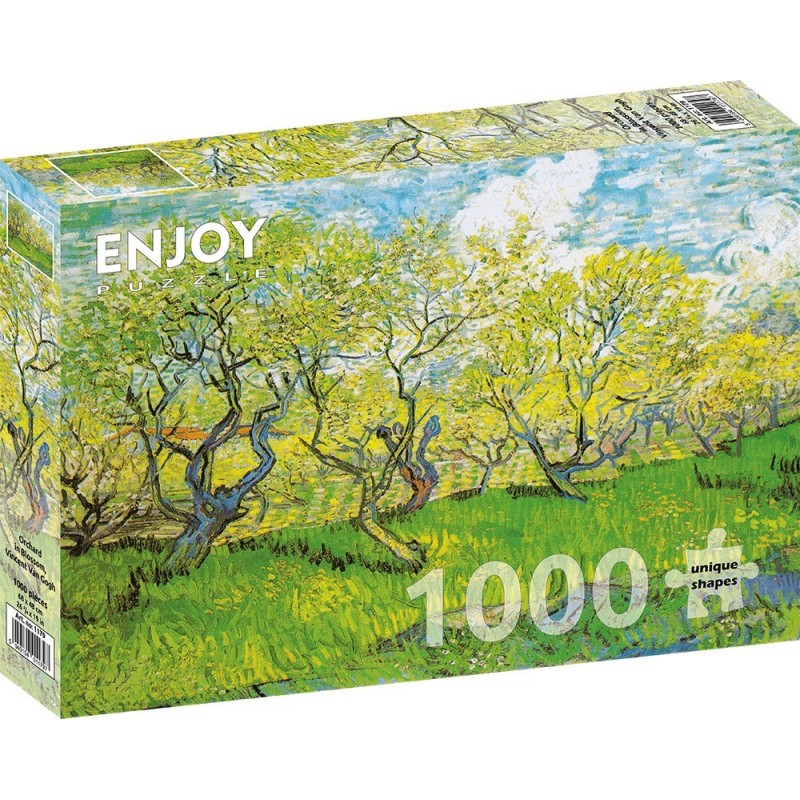 Puzzle 1000 piese Enjoy - Vincent Van Gogh: Orchard in Blossom + folii pentru lipit puzzle (Enjoy-5179)