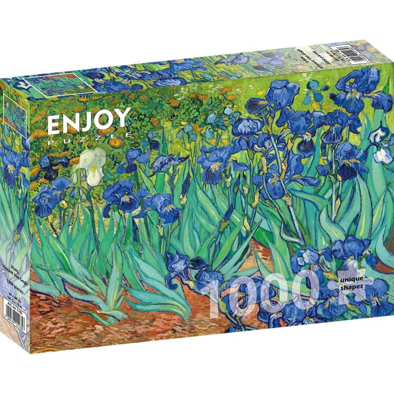 Puzzle 1000 piese Enjoy - Vincent Van Gogh: Irises + folii pentru lipit puzzle (Enjoy-5185)