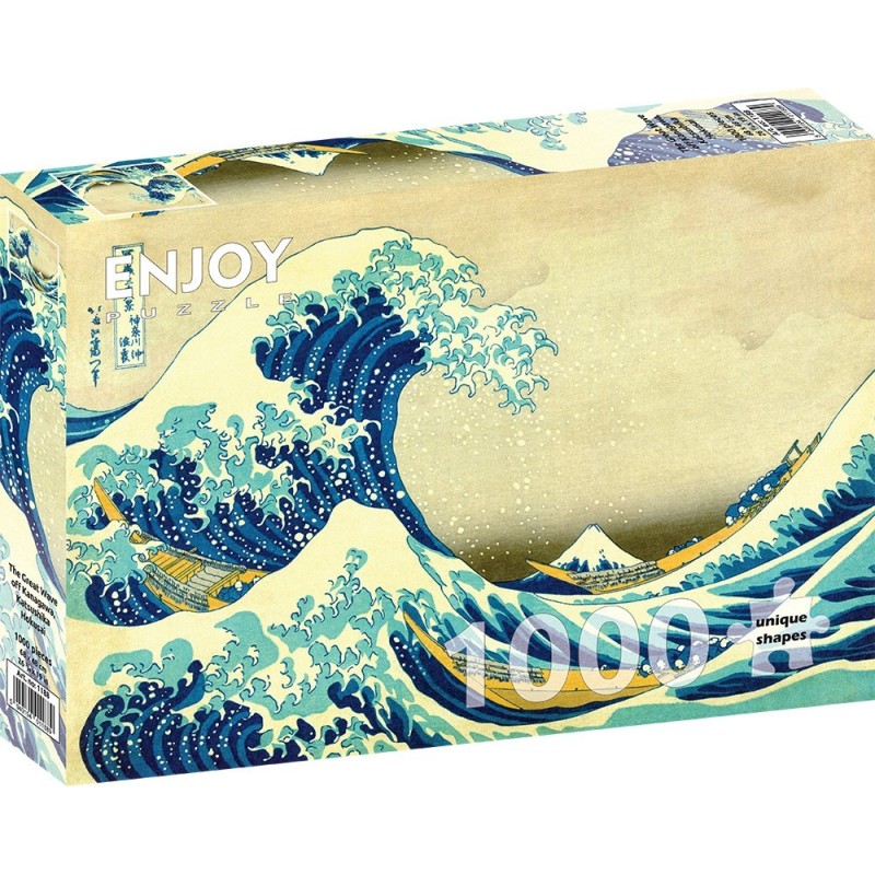 Puzzle 1000 piese Enjoy - Katsushika Hokusai: The Great Wave off Kanagawa + folii pentru lipit puzzle (Enjoy-5188)