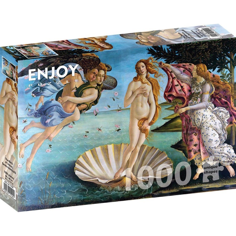 Puzzle 1000 piese Enjoy - Sandro Botticelli: The Birth of Venus + folii pentru lipit puzzle (Enjoy-5194)