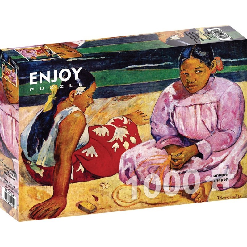 Puzzle 1000 piese Enjoy - Paul Gauguin: Tahitian Women on the Beach + folii pentru lipit puzzle (Enjoy-5209)