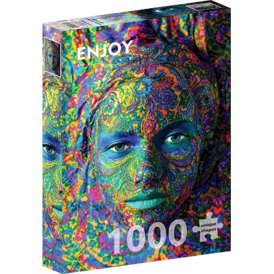 Puzzle 1000 piese Enjoy - Woman with Color Art Makeup +...