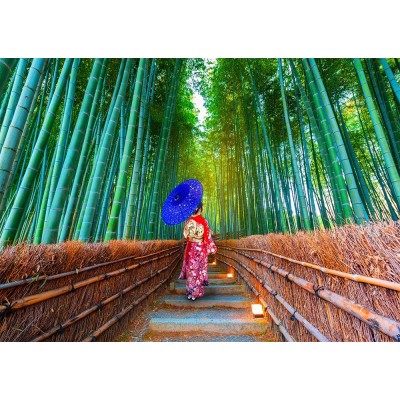 Puzzle 1000 piese Enjoy - Asian Woman in Bamboo Forest +... 2
