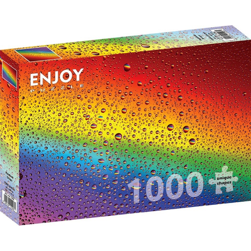 Puzzle 1000 piese Enjoy - Rainbow Drops + folii pentru lipit puzzle (Enjoy-5296)