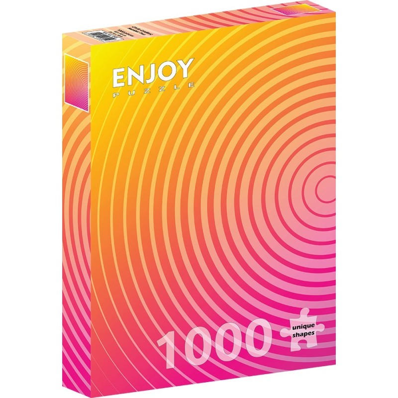 Puzzle 1000 piese Enjoy - Circle Gradient Number Two + folii pentru lipit puzzle (Enjoy-5305)