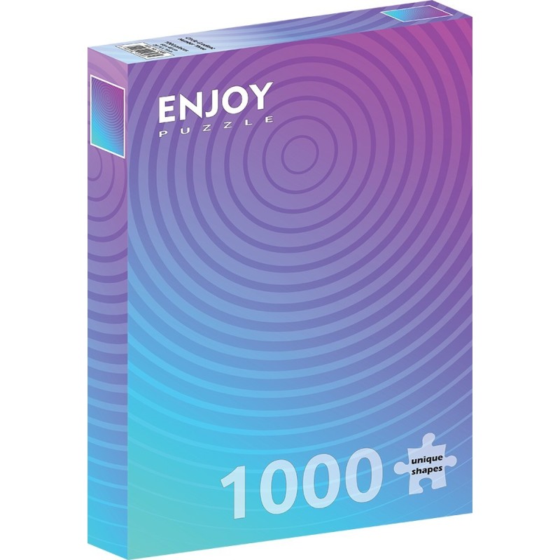 Puzzle 1000 piese Enjoy - Circle Gradient Number Three + folii pentru lipit puzzle (Enjoy-5308)