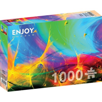 Puzzle 1000 piese Enjoy - Rainbow Fractals + folii pentru...
