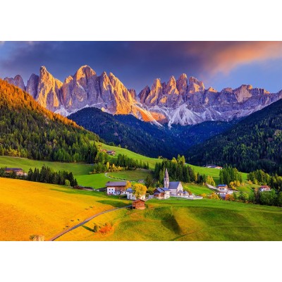 Puzzle 1000 piese Enjoy - Church in Dolomites Mountains,... 2