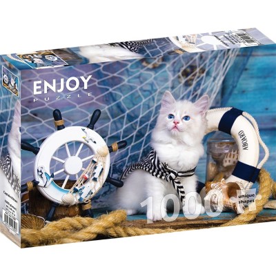 Puzzle 1000 piese Enjoy - Captain Kitten + folii pentru...