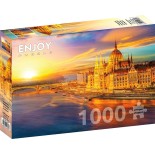 Puzzle 1000 piese Enjoy - Hungarian Parliament at Sunset, Budapest + folii pentru lipit puzzle (Enjoy-5362)