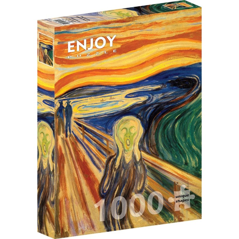 Puzzle 1000 piese Enjoy - Edvard Munch: The Scream + folii pentru lipit puzzle (Enjoy-5392)