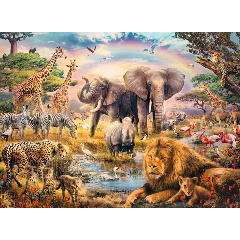 Puzzle 100 piese Ravensburger - Animale In Salbaticie (Ravensburger-13284)