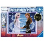 Puzzle 200 piese fosforescent Ravensburger - Anna Si Elsa (Ravensburger-12952)