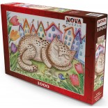 Puzzle 1000 piese Nova - Sofia Saburova - Neighborhood Cat (Nova-Puzzle-41062)