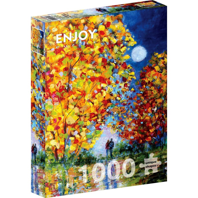 Puzzle 1000 piese Enjoy - Autumn Moon + folii pentru lipit puzzle (Enjoy-5419)