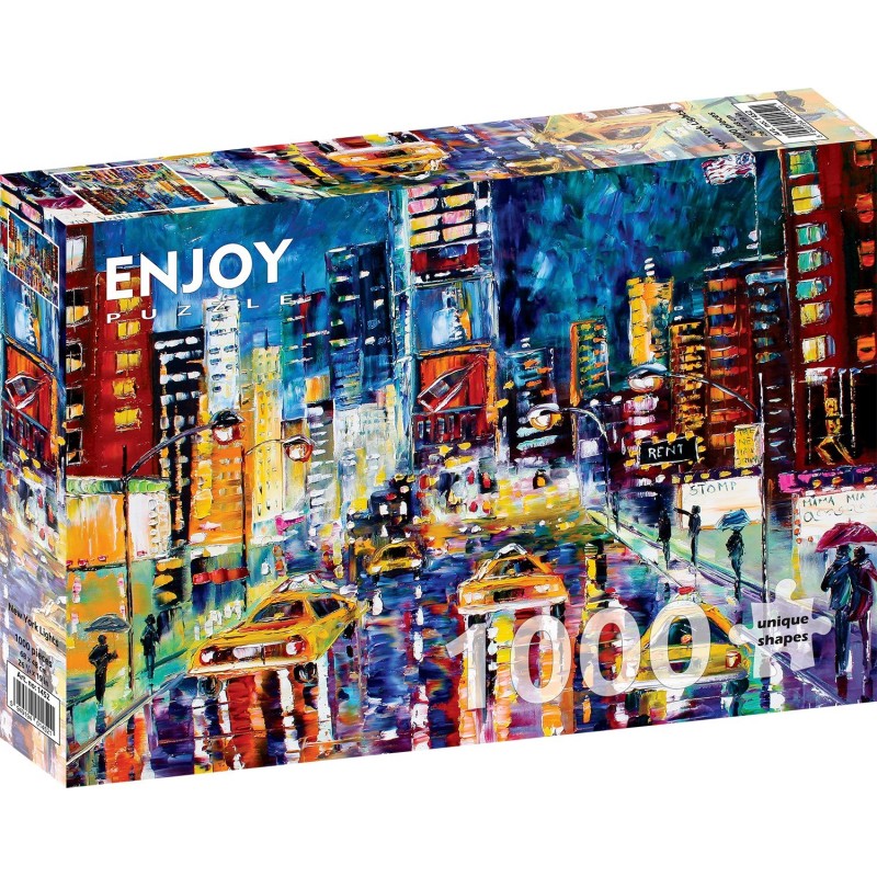 Puzzle 1000 piese Enjoy - New York Lights + folii pentru lipit puzzle (Enjoy-5452)