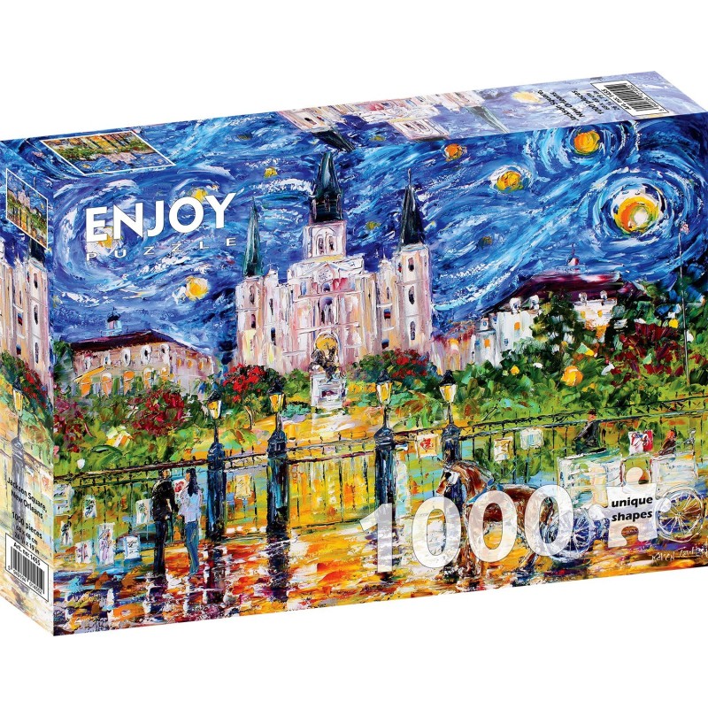 Puzzle 1000 piese Enjoy - Jackson Square + folii pentru lipit puzzle (Enjoy-5455)