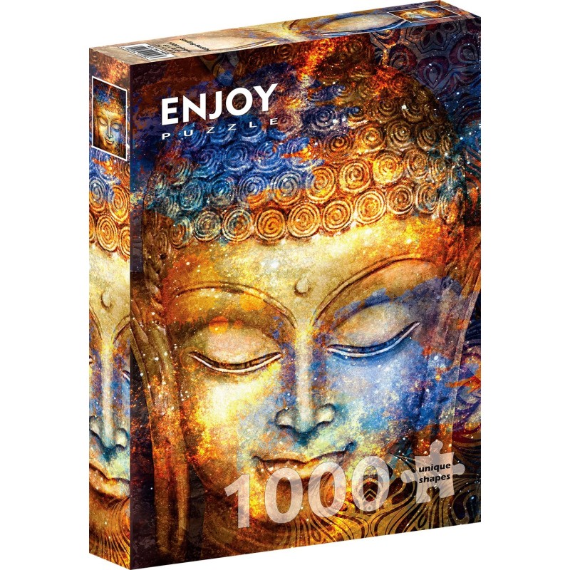 Puzzle 1000 piese Enjoy - Smiling Buddha + folii pentru lipit puzzle (Enjoy-5458)