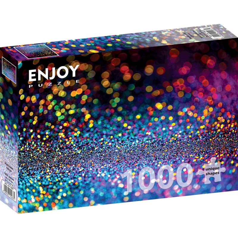 Puzzle 1000 piese Enjoy - Multicolor Glitter + folii pentru lipit puzzle (Enjoy-5467)