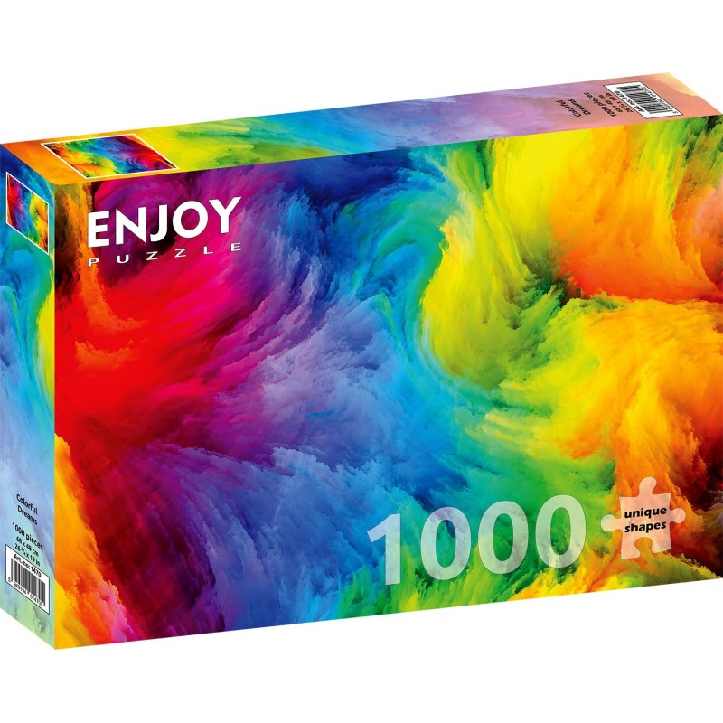 Puzzle 1000 piese Enjoy - Colorful Dreams + folii pentru lipit puzzle (Enjoy-5470)