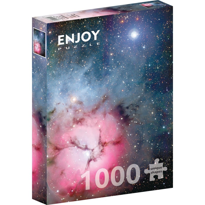 Puzzle 1000 piese Enjoy - The Trifid Nebula + folii pentru lipit puzzle (Enjoy-5479)