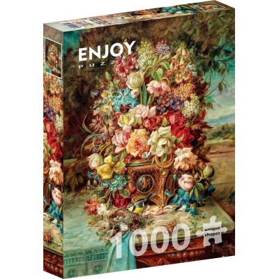 Puzzle 1000 piese Enjoy - Hans Zatzka:Flowers Still Life...