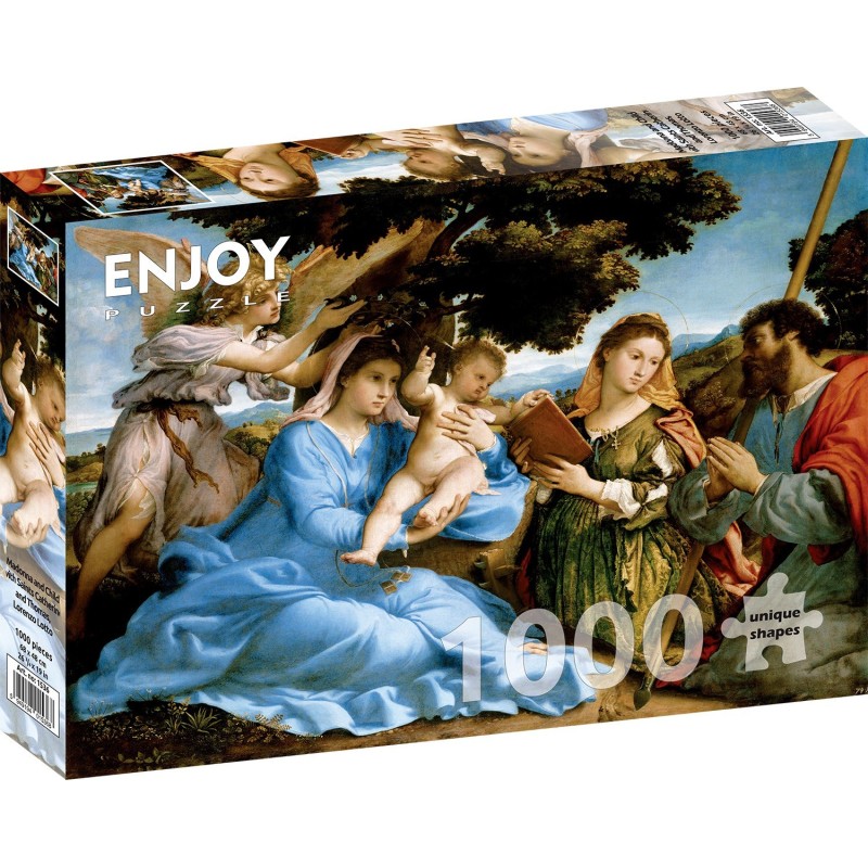 Puzzle 1000 piese Enjoy - Lorenzo Lotto: Madonna and Child with Saints Catherine and Thomas + folii (Enjoy-5536)