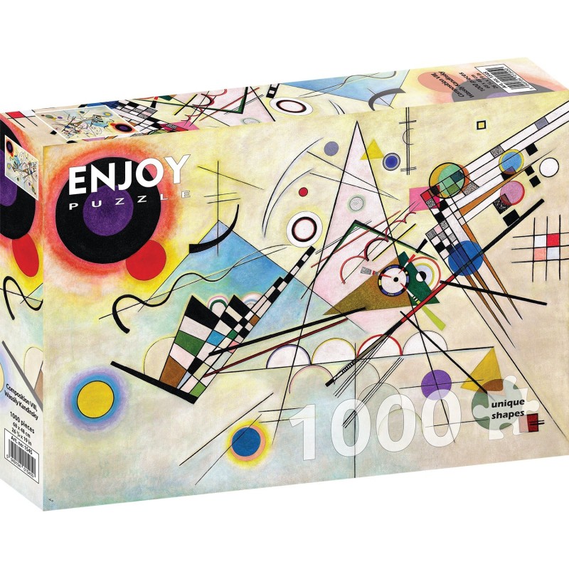 Puzzle 1000 piese Enjoy - Vassily Kandinsky: Composition VIII + folii pentru lipit puzzle (Enjoy-5545)