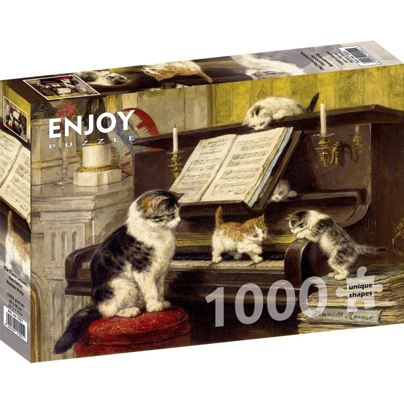 Puzzle 1000 piese Enjoy - Henriette Ronner-Knip: The Piano Lesson + folii pentru lipit puzzle (Enjoy-5551)