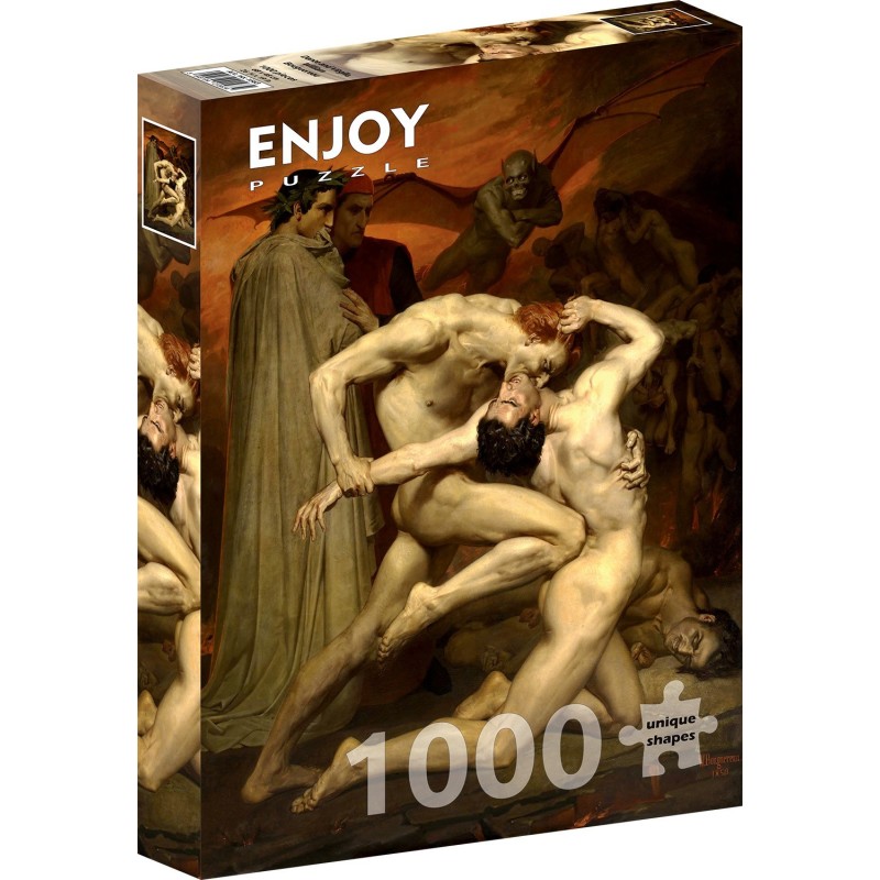 Puzzle 1000 piese Enjoy - William Bouguereau: Dante and Virgile + folii pentru lipit puzzle (Enjoy-5563)