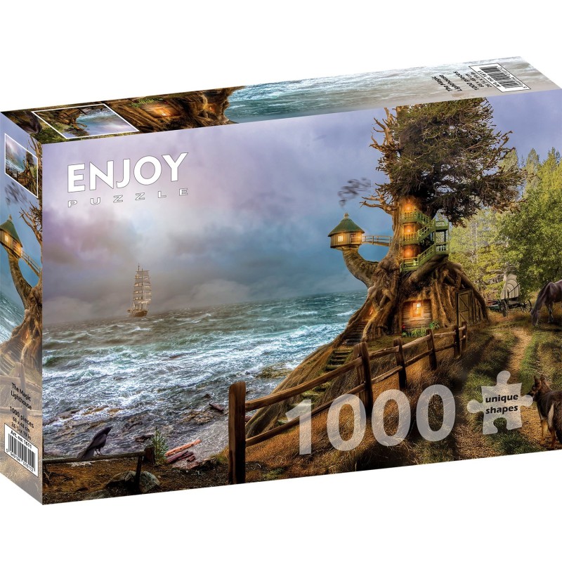 Puzzle 1000 piese Enjoy - The Magic Lighthouse + folii pentru lipit puzzle (Enjoy-5611)