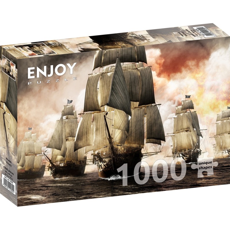 Puzzle 1000 piese Enjoy - Pirates Victory + folii pentru lipit puzzle (Enjoy-5620)