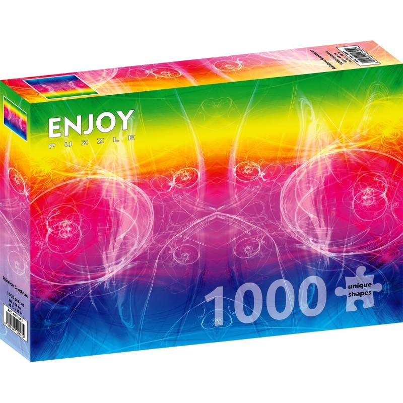 Puzzle 1000 piese Enjoy - Rainbow Spectrum + folii pentru lipit puzzle (Enjoy-5641)