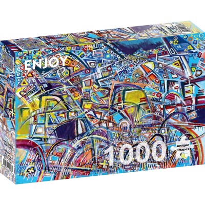 Puzzle 1000 piese Enjoy - Curve Tensions + folii pentru...