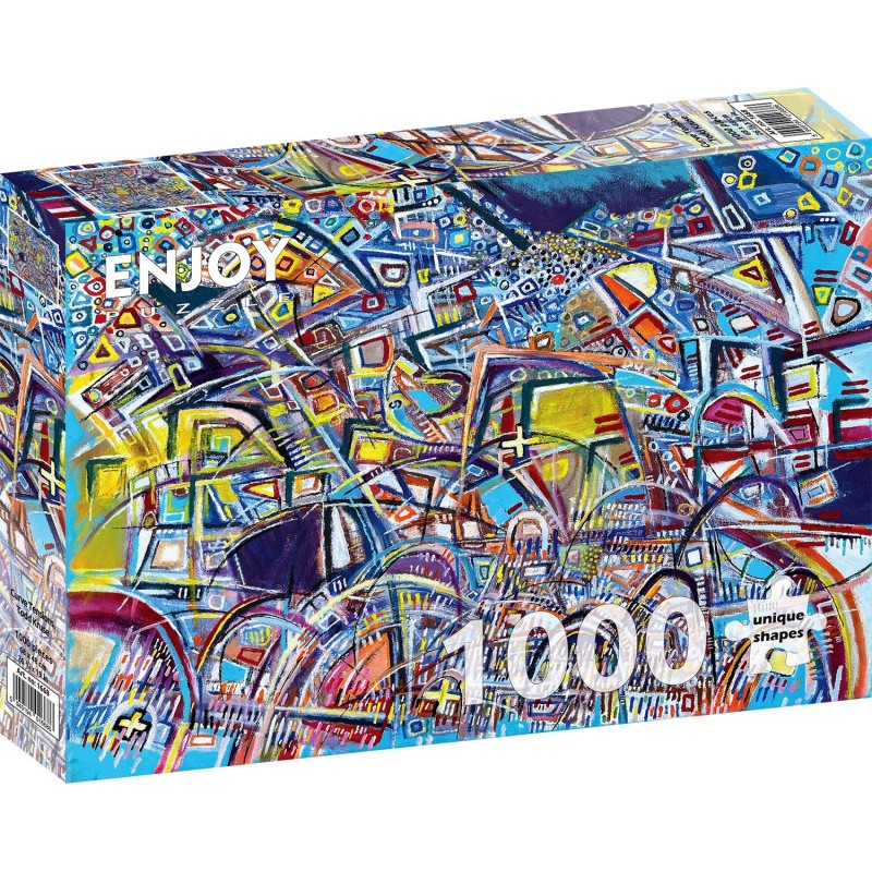 Puzzle 1000 piese Enjoy - Curve Tensions + folii pentru lipit puzzle (Enjoy-5668)