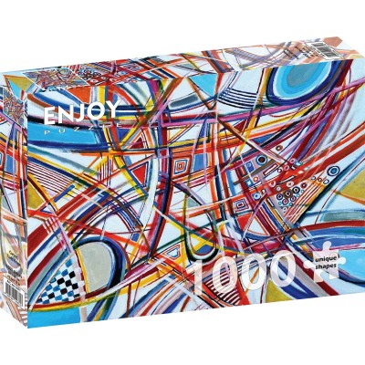 Puzzle 1000 piese Enjoy - Curves + folii pentru lipit...